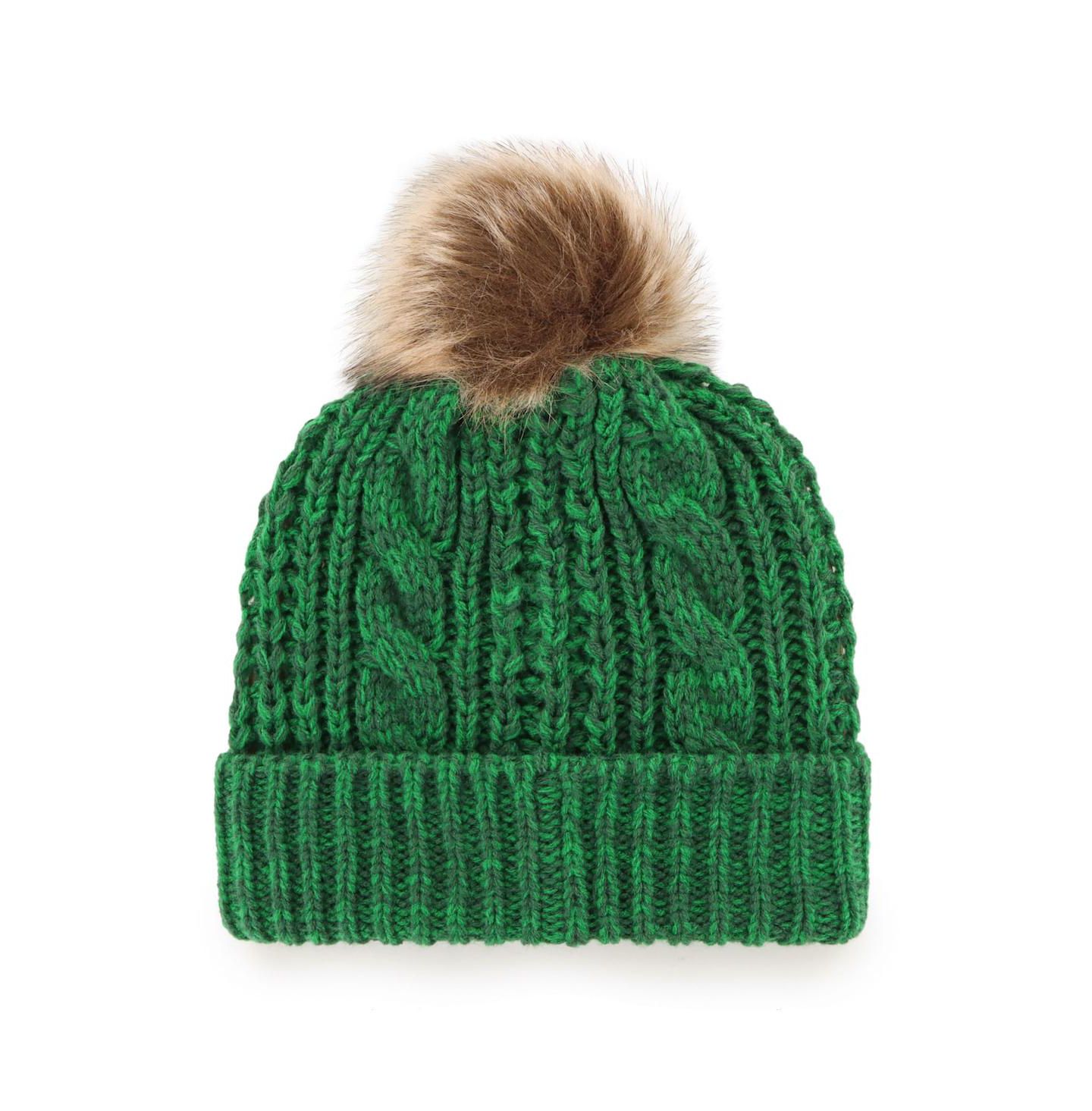 Женская шапка '47 Brand Green Green Bay Packers Logo Meeko Cuffed Knit Hat with Pom — фото 2