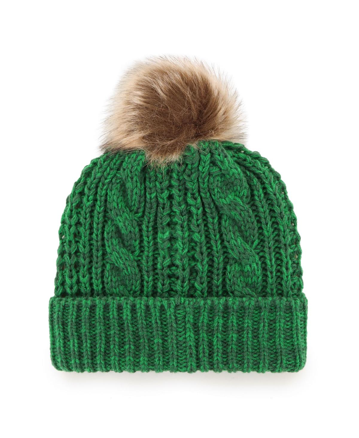47 Brand Women's ' Green Green Bay Packers Logo Meeko Cuffed Knit Hat With Pom In Green