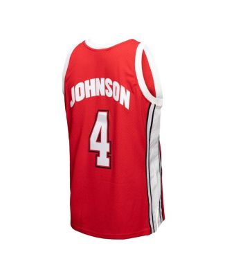 Men's Larry Johnson Red Distressed UNLV Rebels 1989/90 Player Swingman Jersey