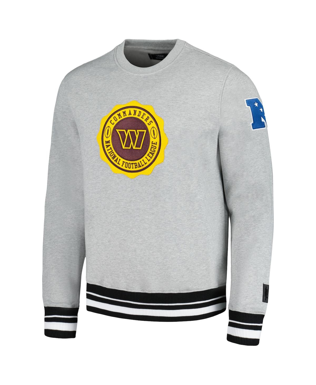 Shop Pro Standard Men's  Heather Gray Washington Commanders Crest Emblem Pullover Sweatshirt