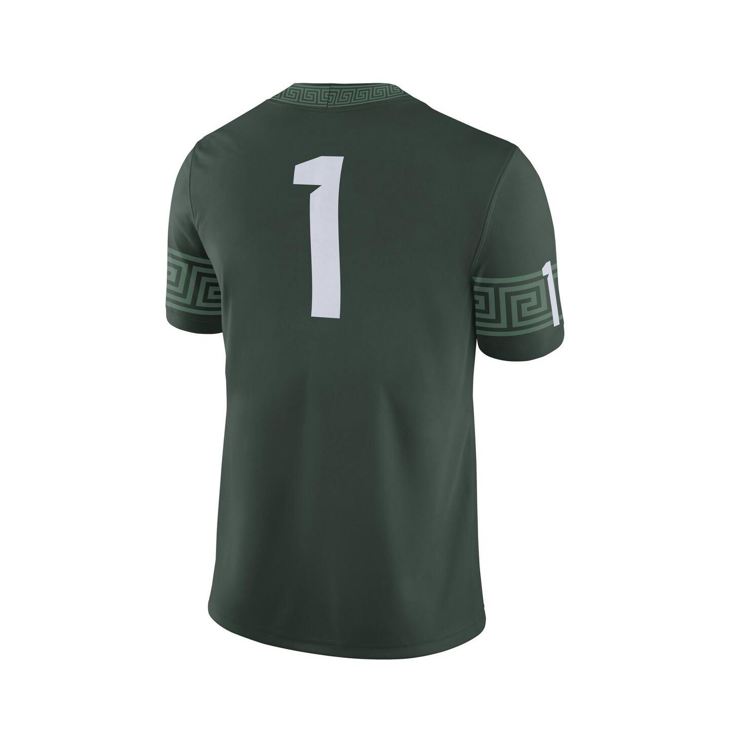 Мужской топ Nike #1 Michigan State Spartans Football Game Jersey, цвет: Зелёный — фото 3