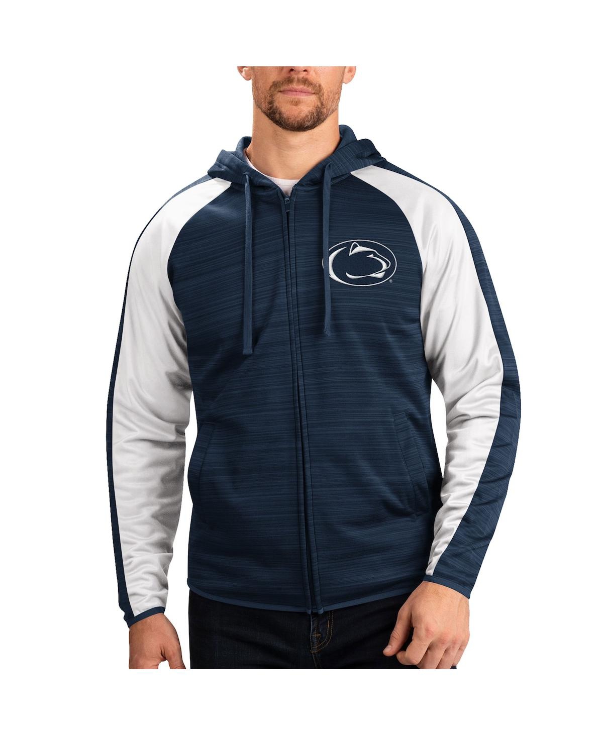 Men's G-iii Sports by Carl Banks Navy Penn State Nittany Lions Neutral Zone Raglan Full-Zip Track Jacket Hoodie - Navy