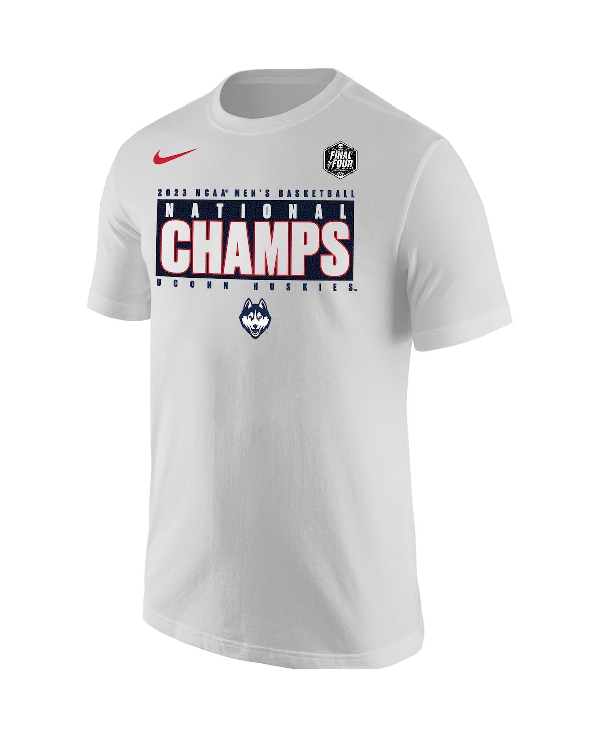 NikeUConn Huskies 2023 Ncaa Men's Basketball National Champions Pebble T-shirt - White
