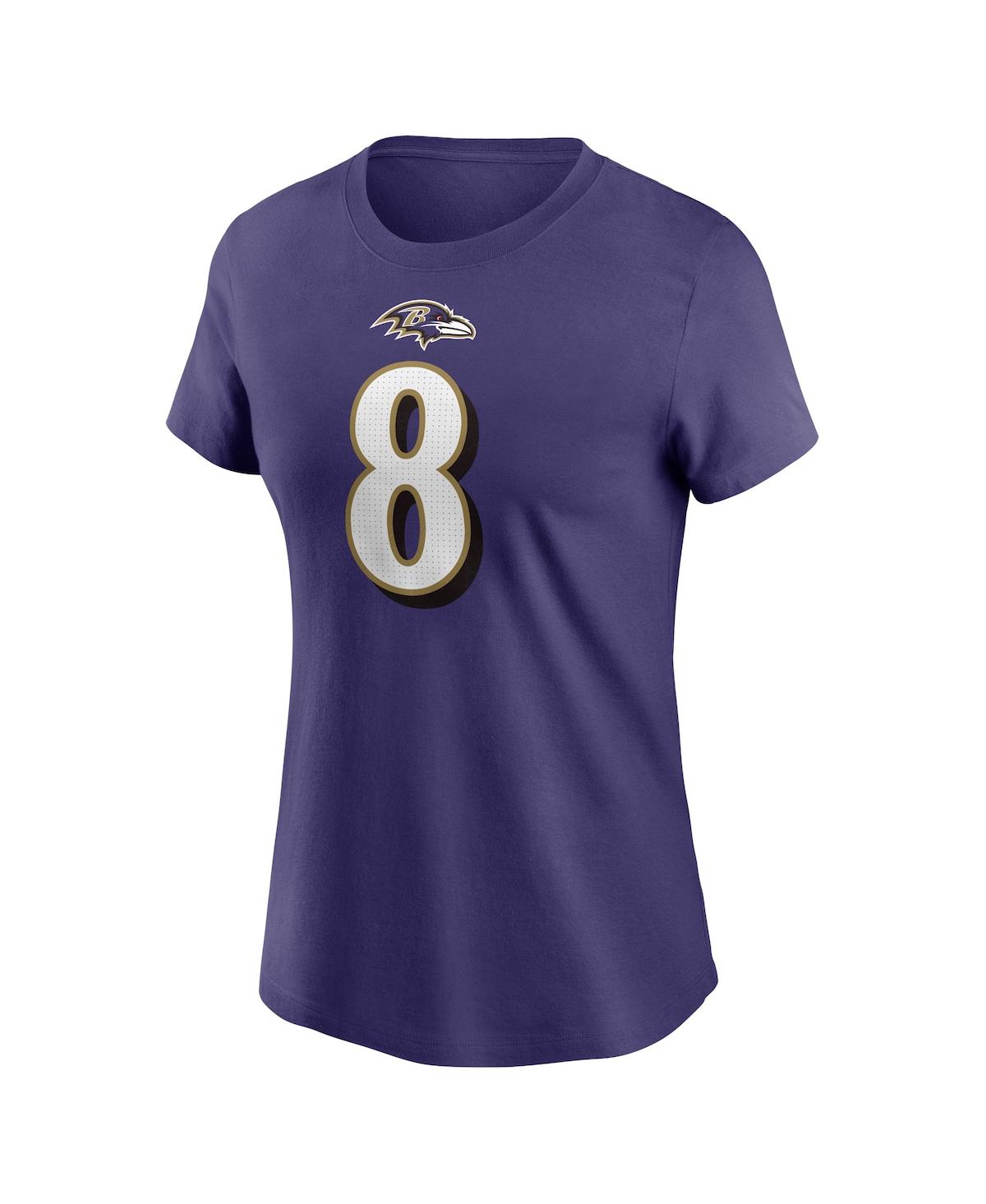 Women's Nike Lamar JacksonBaltimore Ravens Player Name and Number T-shirt - Purple