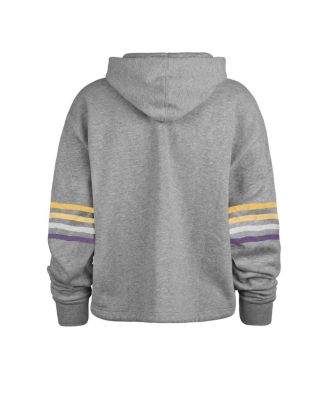 Women's Gray Distressed Los Angeles Lakers Upland Bennett Pullover Hoodie