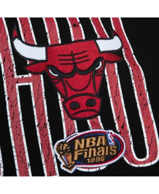 Men's Black Distressed Chicago Bulls Hardwood Classics OG 2.0 Pullover Hoodie