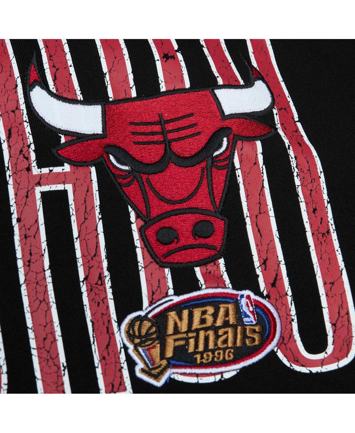 Mitchell & Ness Men's  Black Distressed Chicago Bulls Hardwood Classics Og 2.0 Pullover Hoodie In Black