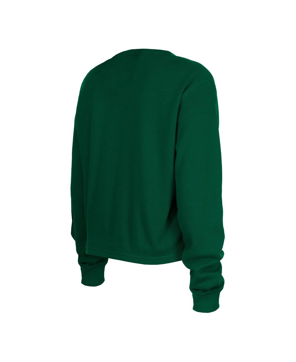 Women's New EraGreen Bay Packers Thermal Crop Long Sleeve T-shirt - Green