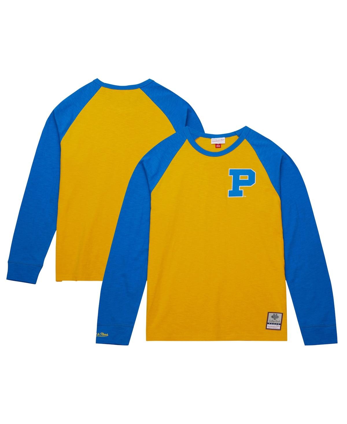 Shop Mitchell & Ness Men's  Gold Pitt Panthers Legendary Slub Raglan Long Sleeve T-shirt