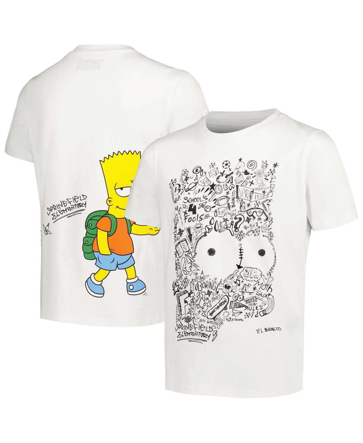 Shop Freeze Max Big Boys And Girls  White The Simpsons Bart Sketch T-shirt