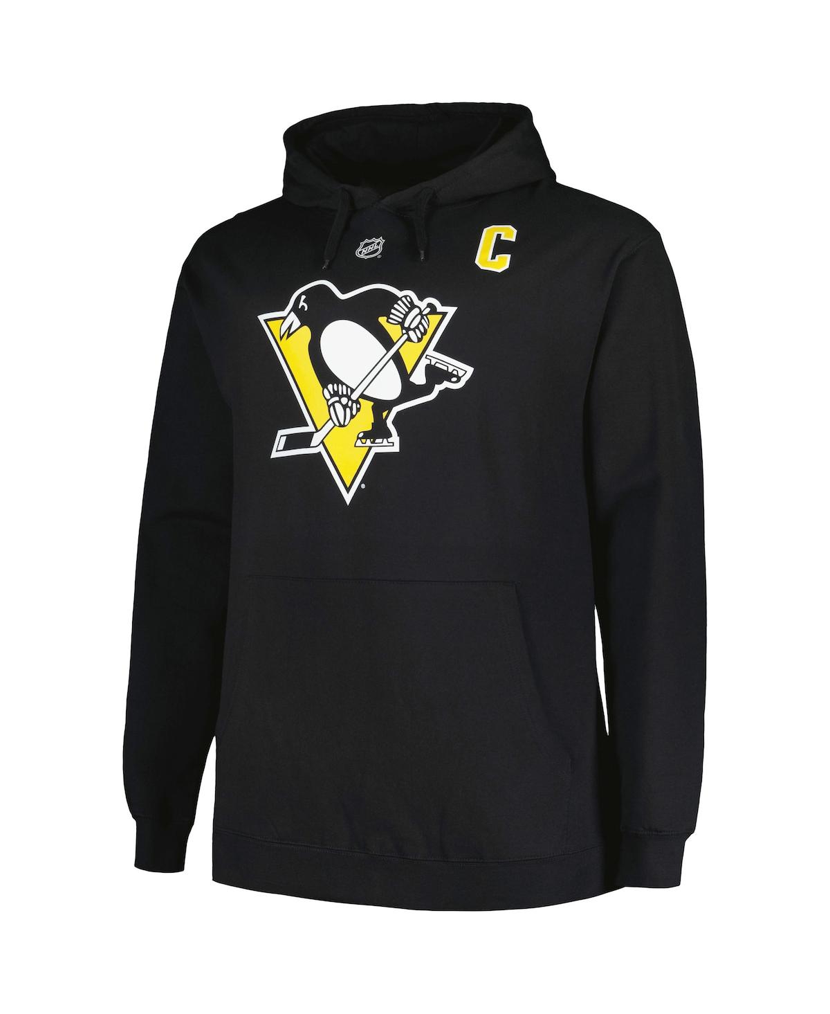 Shop Profile Men's  Sidney Crosby Black Pittsburgh Penguins Big And Tall Name And Number Pullover Hoodie