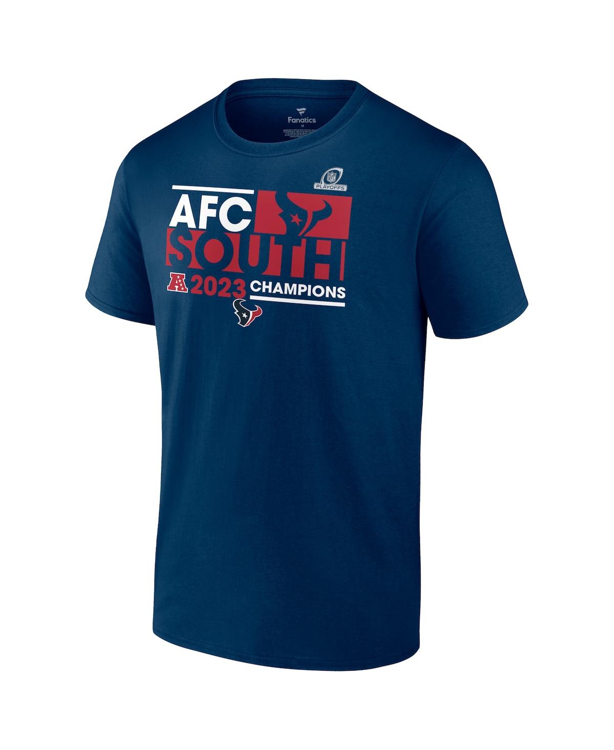 Men's FanaticsHouston Texans 2023 Afc South Division Champions Big and Tall T-shirt - Navy
