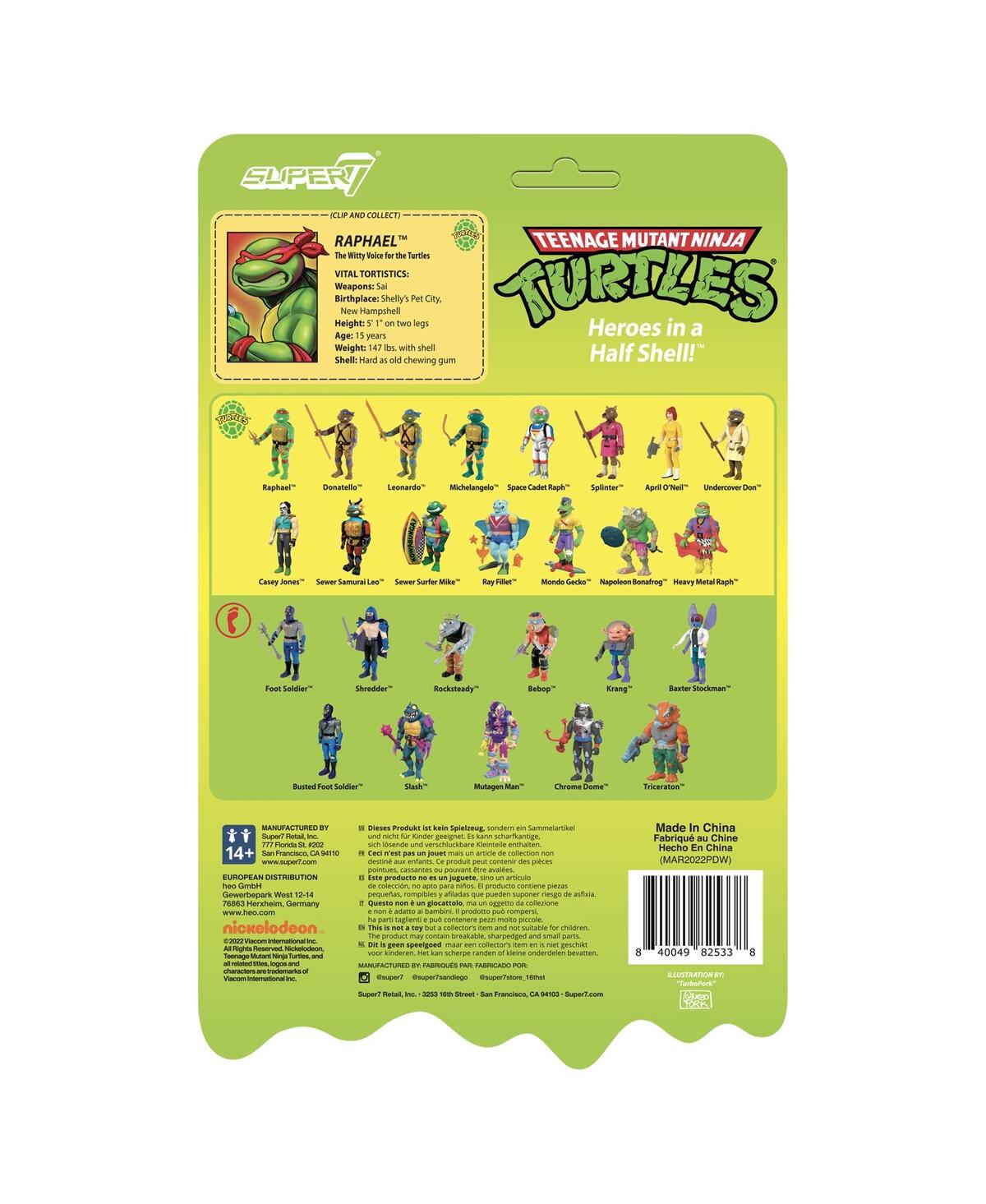 Super 7 Raphael Teenage Mutant Ninja Turtles Mutagen Ooze Reaction Figure In Multi