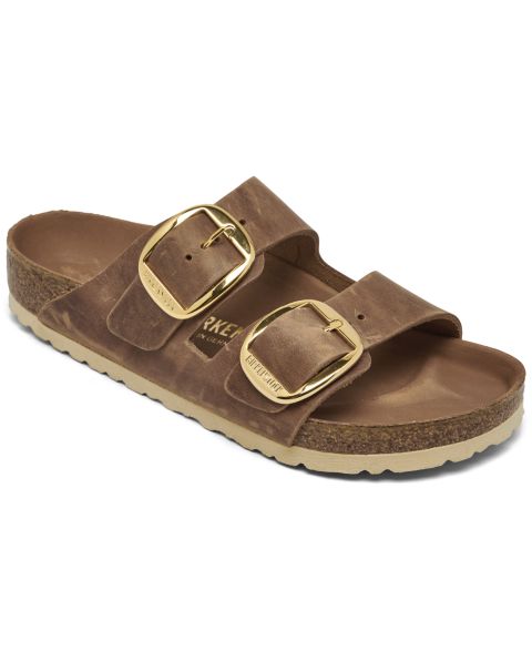 Женские сандалии Birkenstock Arizona Big Buckle Oiled Leather, цвет: Коньячный кожаный
