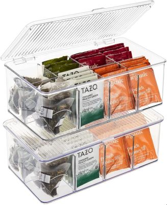 Sorbus Storage Bins For Pantry With Dividers & Lids (2 Pack) - Macy's