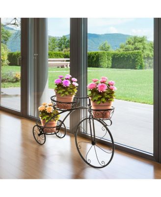 Flower Cart Pot Display Rack - Bronze