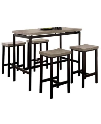 Simplie Fun 5 Piece Two Tone Counter Height Dining Table Set - Macy's