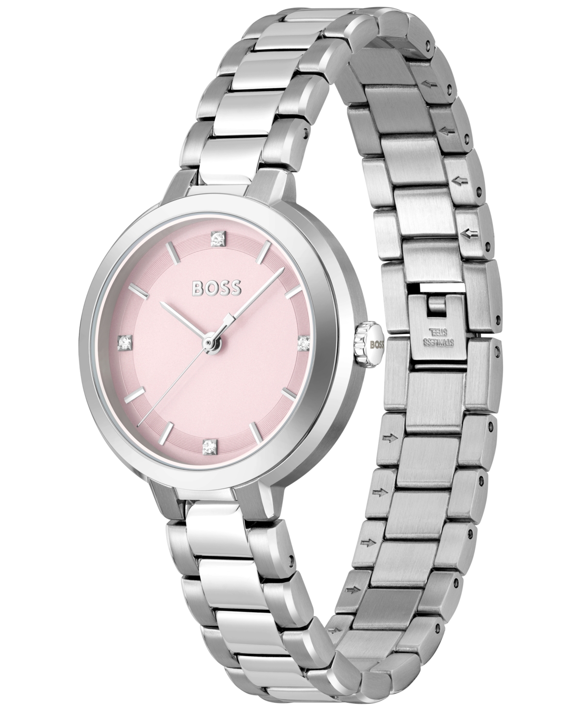 Shop Hugo Boss Women's Sena Quartz Silver-tone Stainless Steel Watch 34mm