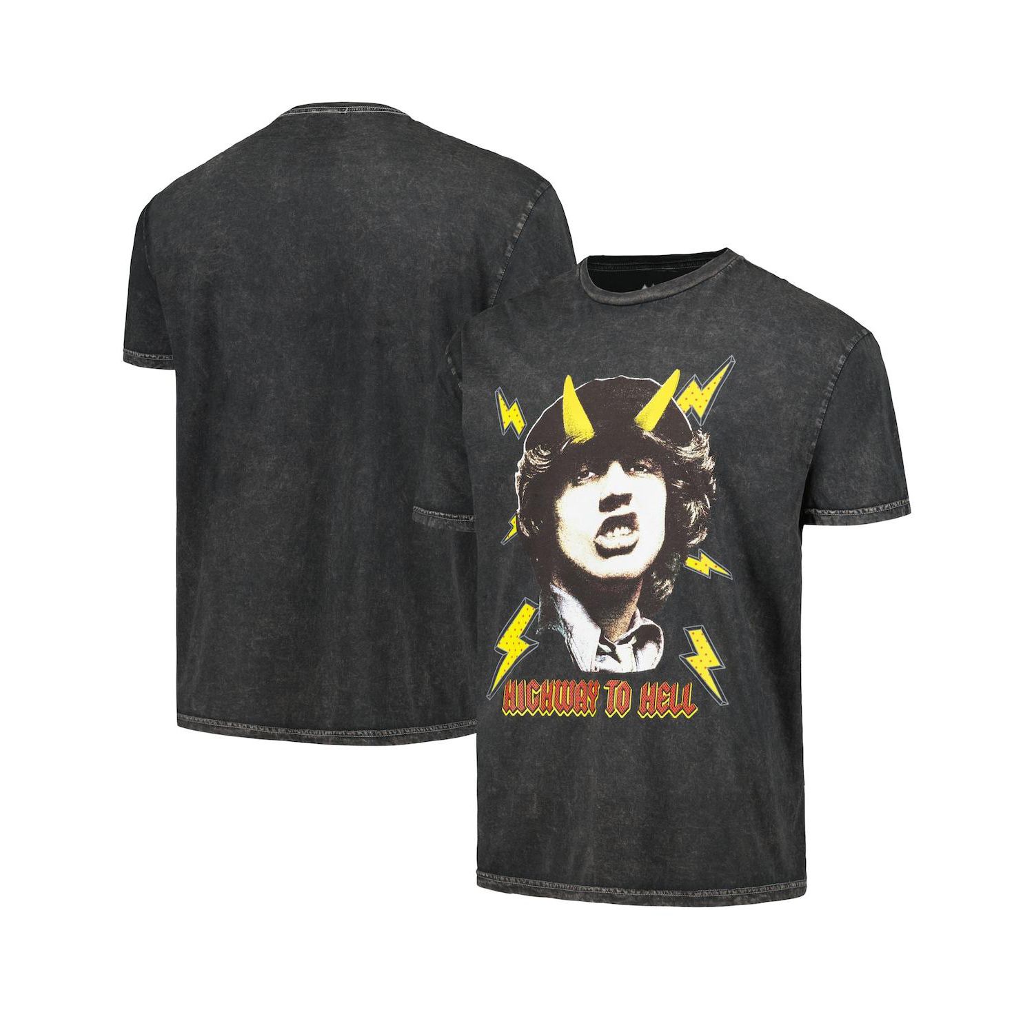 Men's Black AC/DC Highway to Hell Washed Graphic T-shirt