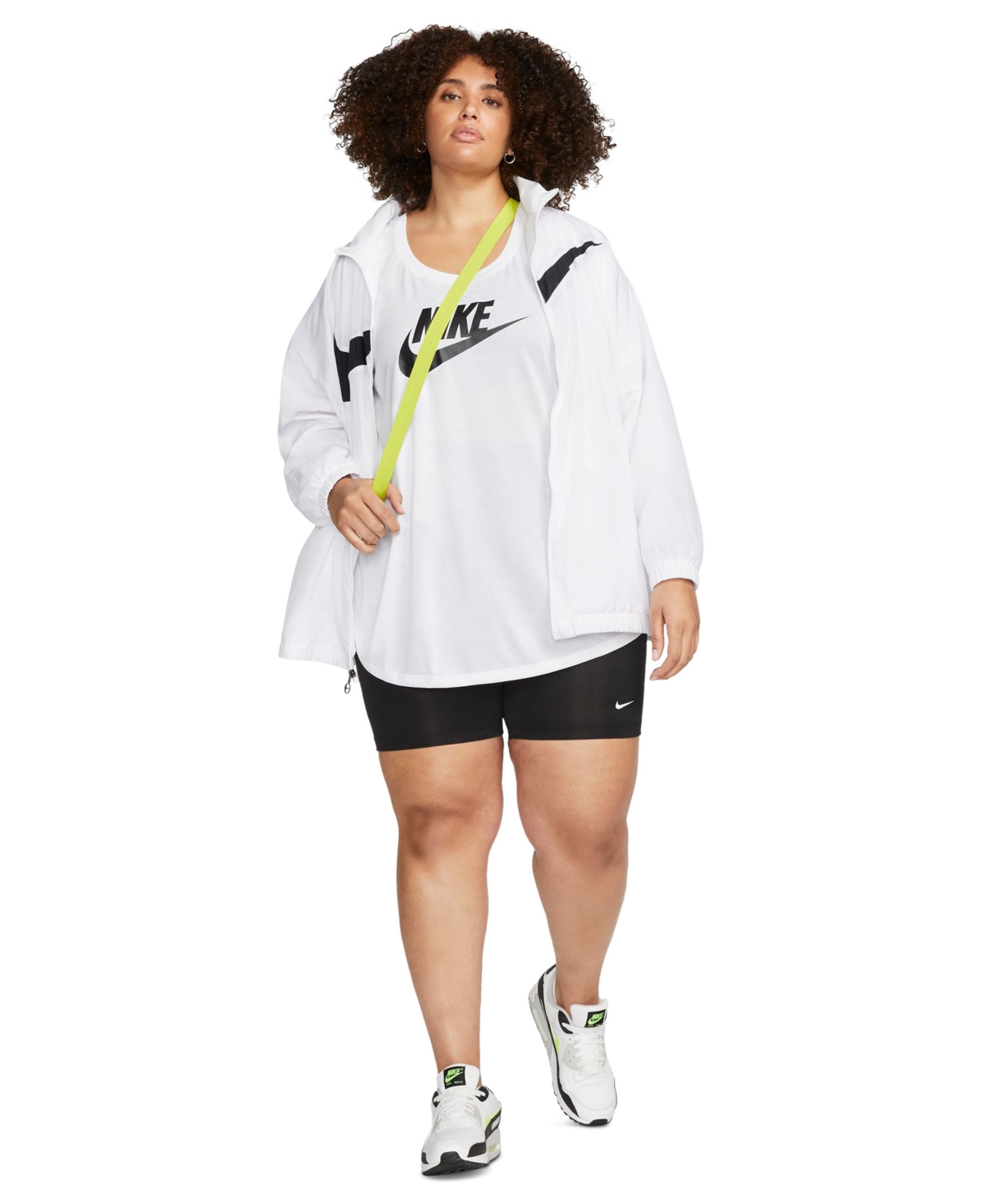 Nike Plus Size Sportswear Essential Curved-Hem Tunic Top -black
