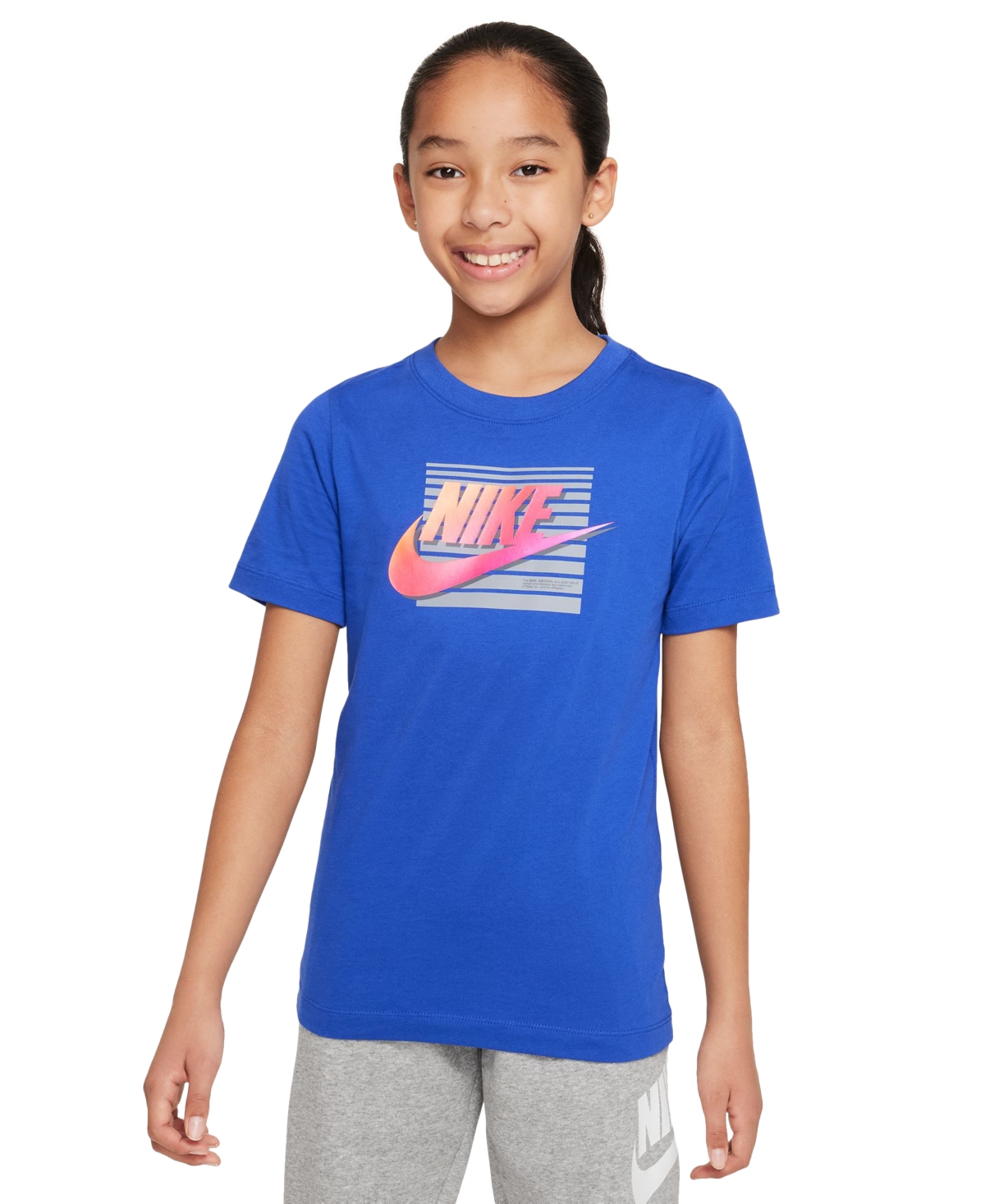 Nike Big Kids Sportswear Cotton Logo Graphic T-shirt In Gamerl