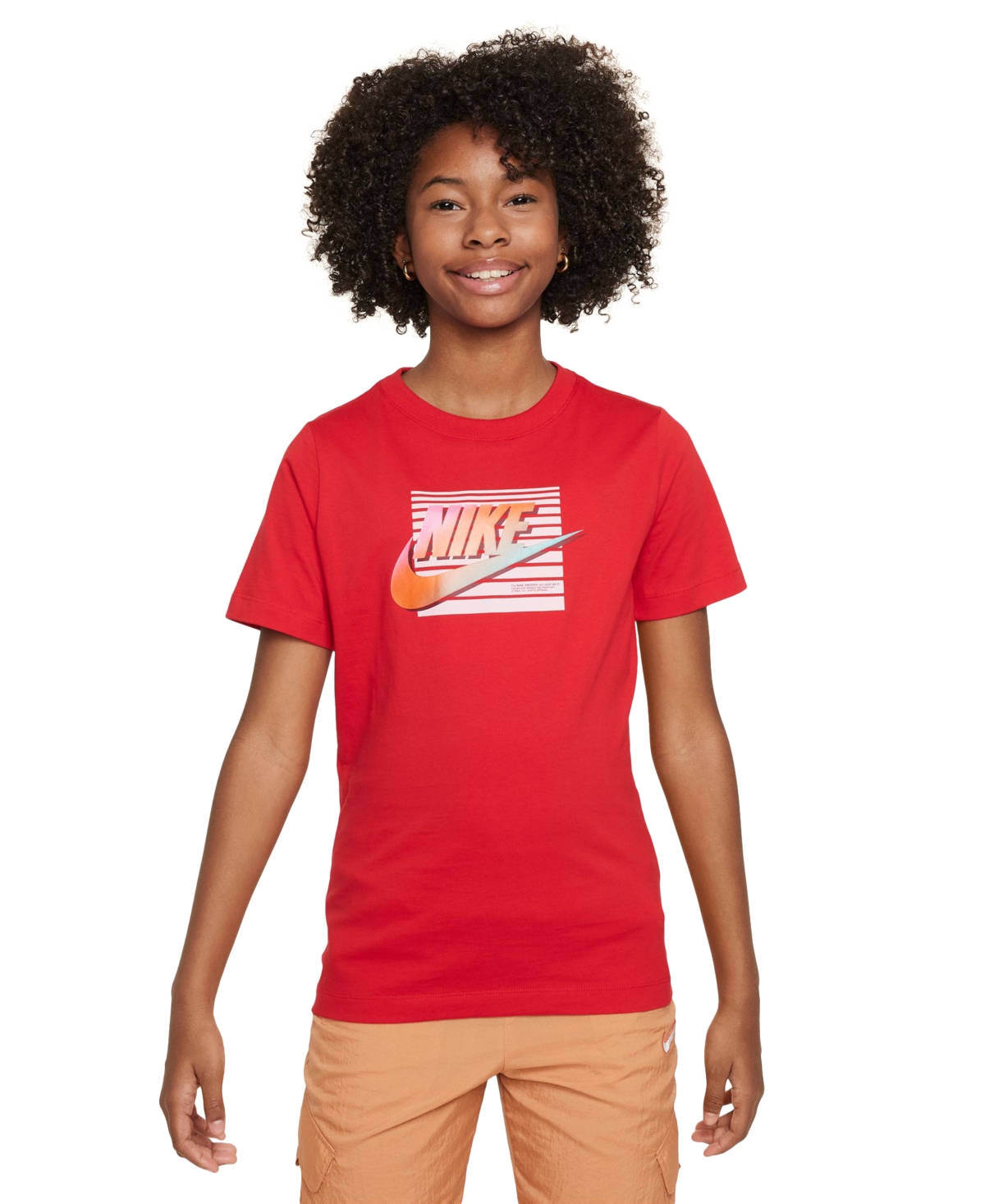 Nike Big Kids Sportswear Cotton Logo Graphic T-shirt In Unvred