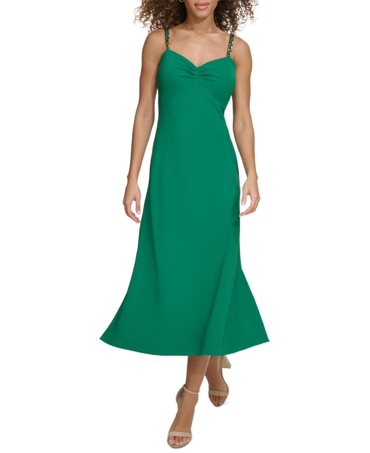 Women's Chain-Trim Midi Dress - Green