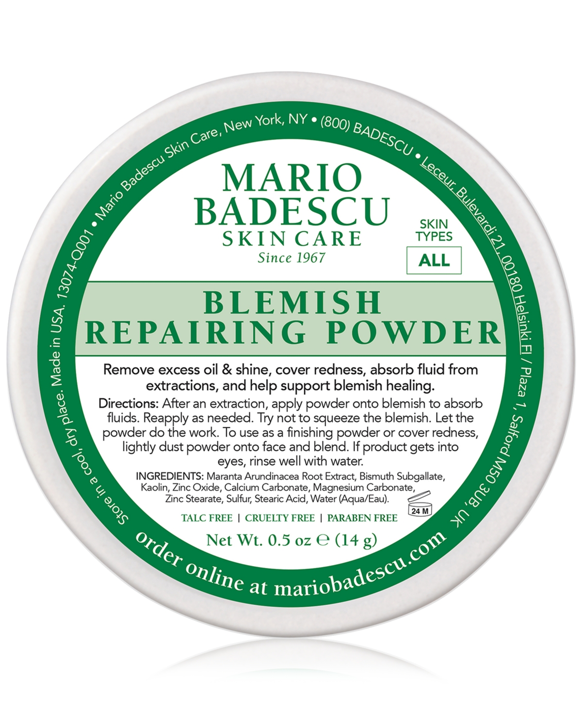 Shop Mario Badescu Blemish Repairing Powder, 0.5 Oz. In No Color