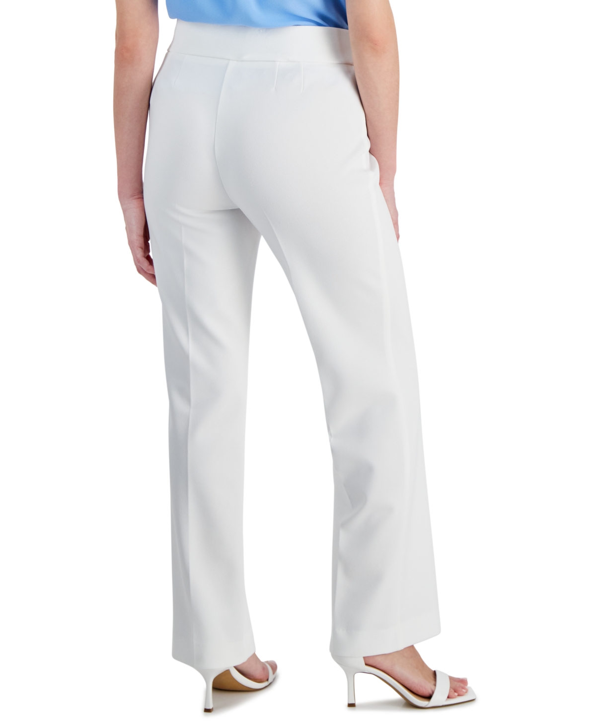 Ak Anne Klein Petite Pull-On Straight-Leg Pants