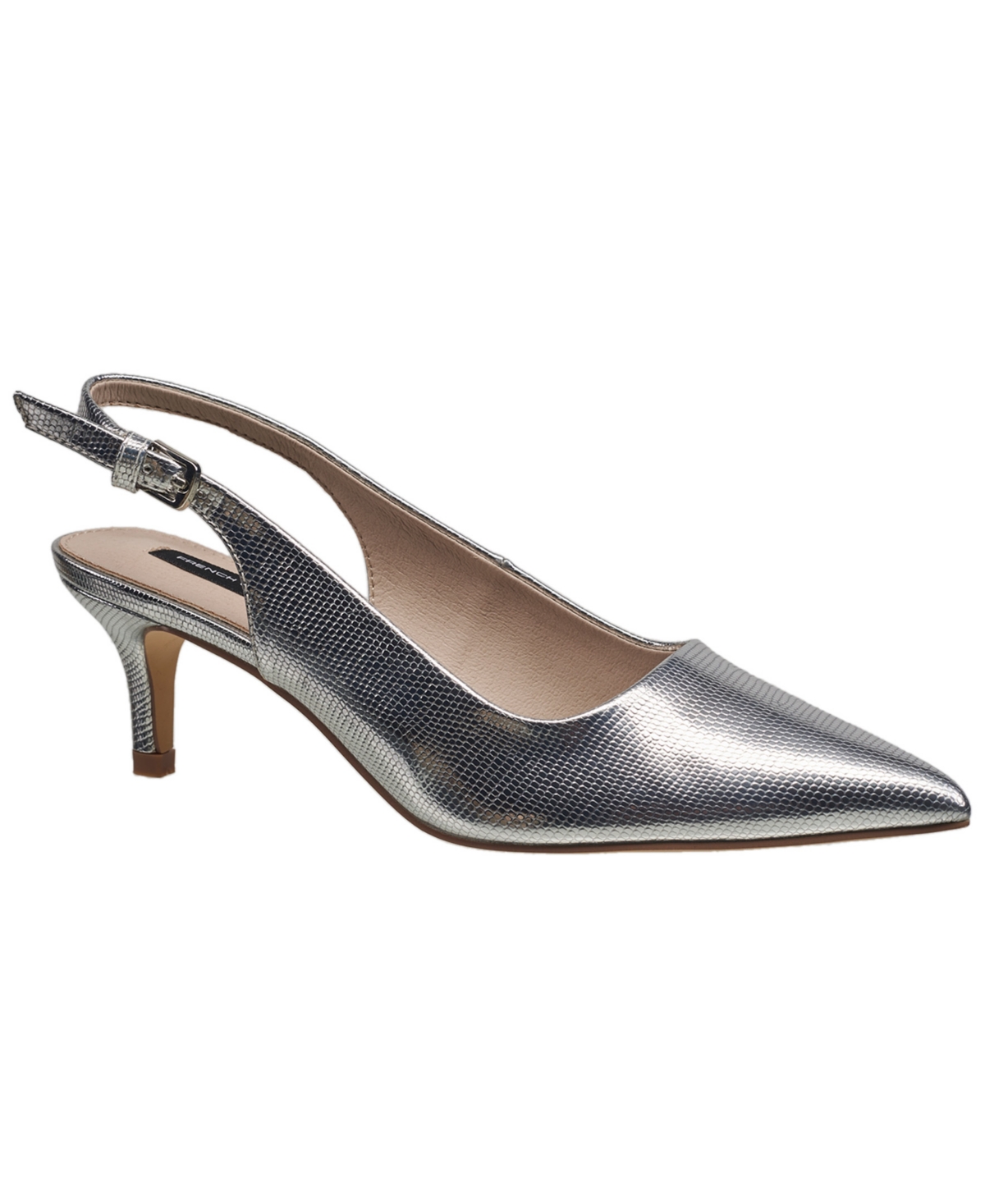 Shop French Connection Women's Quinn Slingback Pump Sandal In Silver -patent Leather