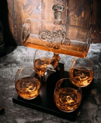 Motorcycle Decanter Whiskey Wine Decanter 1100 ml Set of 5