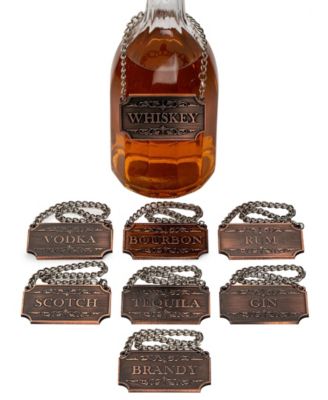 Decanter Tags Copper for Alcohol, Set of 8
