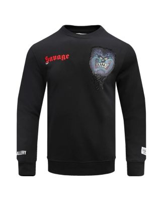 Men's and Women's Black Looney Tunes Taz Savage Horror Pullover Sweatshirt