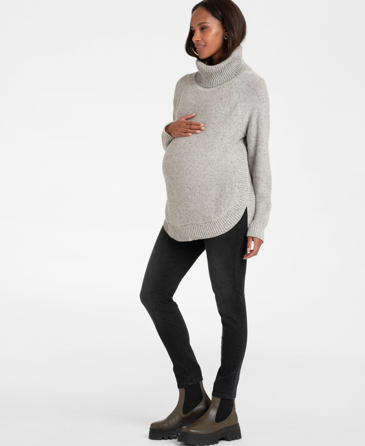 Shop Seraphine Women's Under Bump Skinny Maternity Jeans In Black