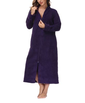 Women's Front Zipper Plush Robe