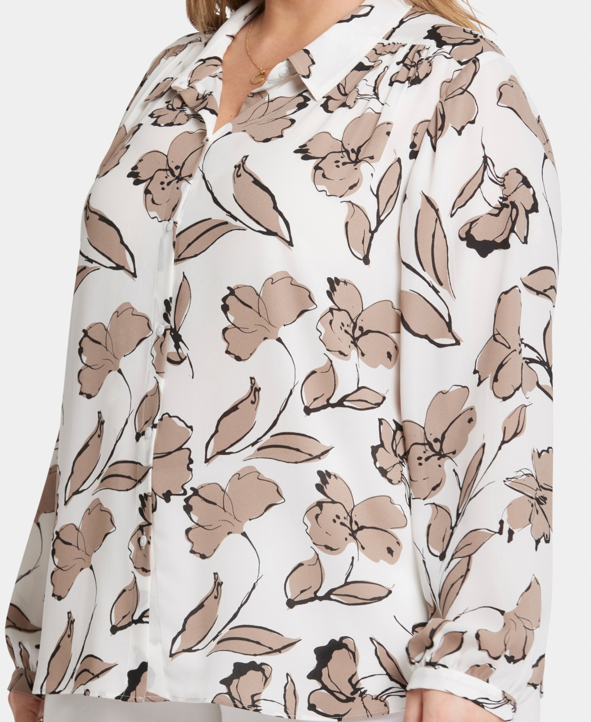 Nydj Modern Floral Blouse In Aphrodite