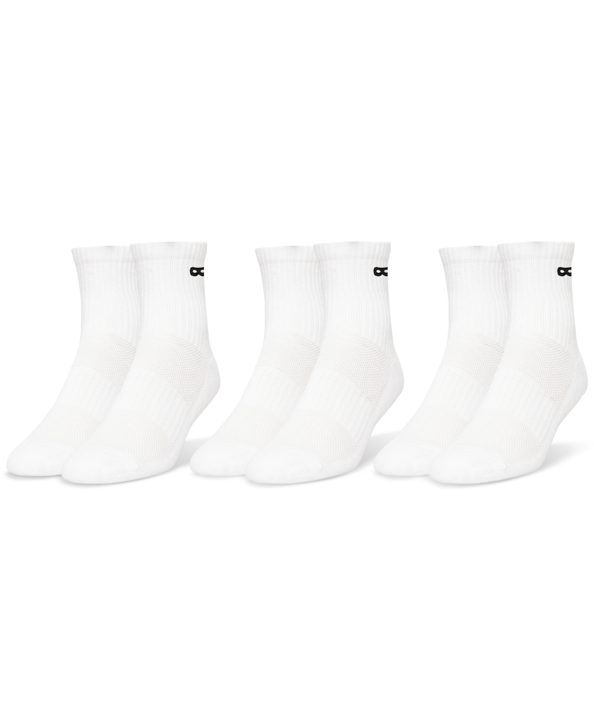 Men's Cushion Cotton Ankle Socks 3 Pack - White