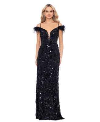 Betsy & adam sequined gown best sale