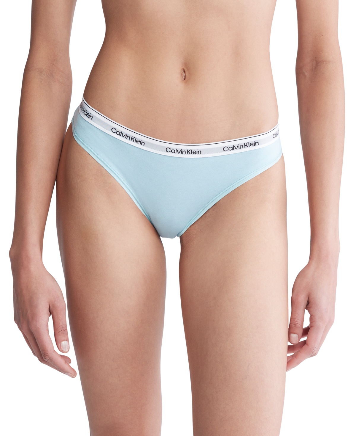 Shop Calvin Klein Women's Modern Logo Low-rise Bikini Underwear Qd5044 In Stratosphere