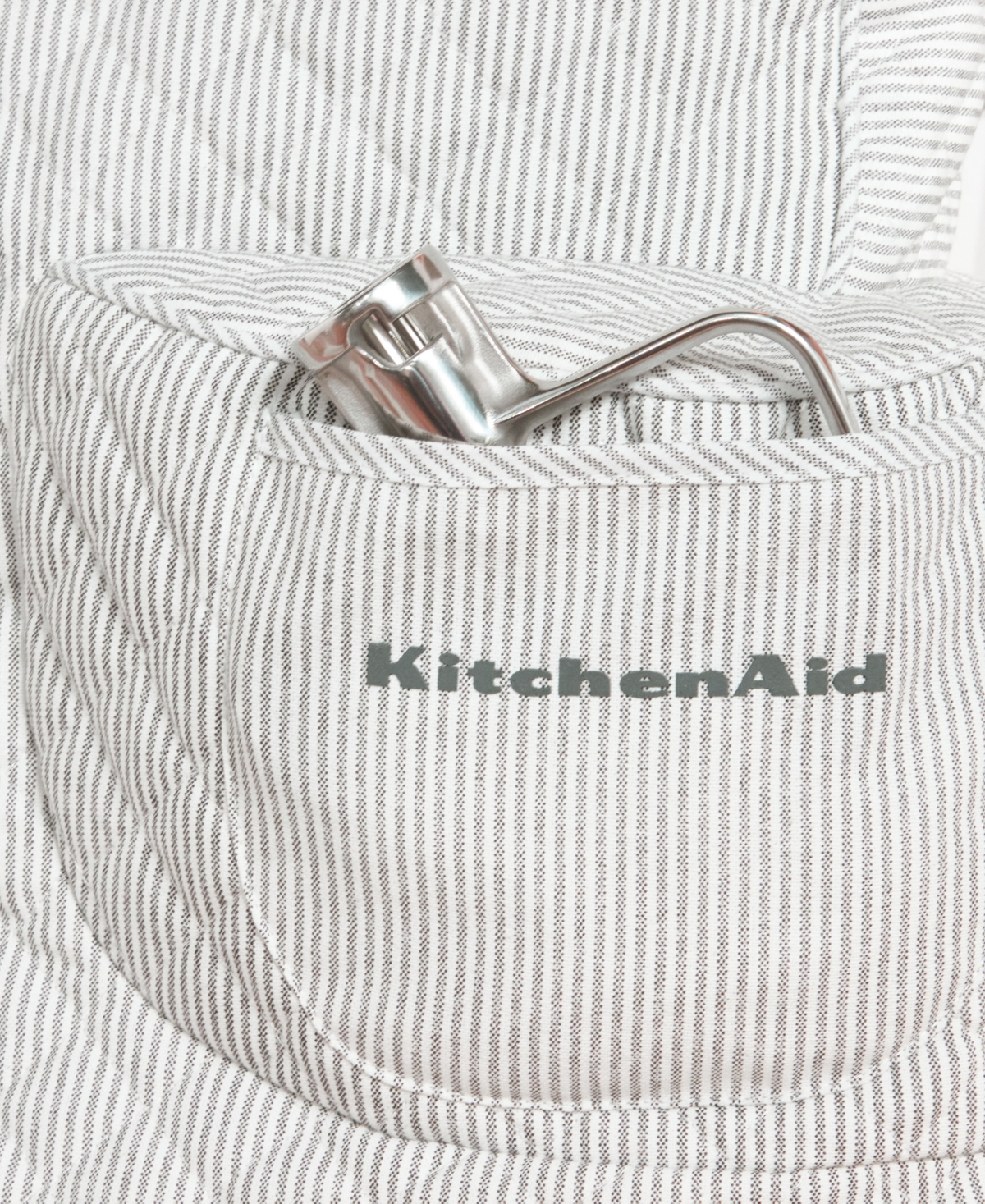 KitchenAid Fitted Tilt-Head Ticking Stripe Stand Mixer Cover with Storage Pocket Quilted, 14.37