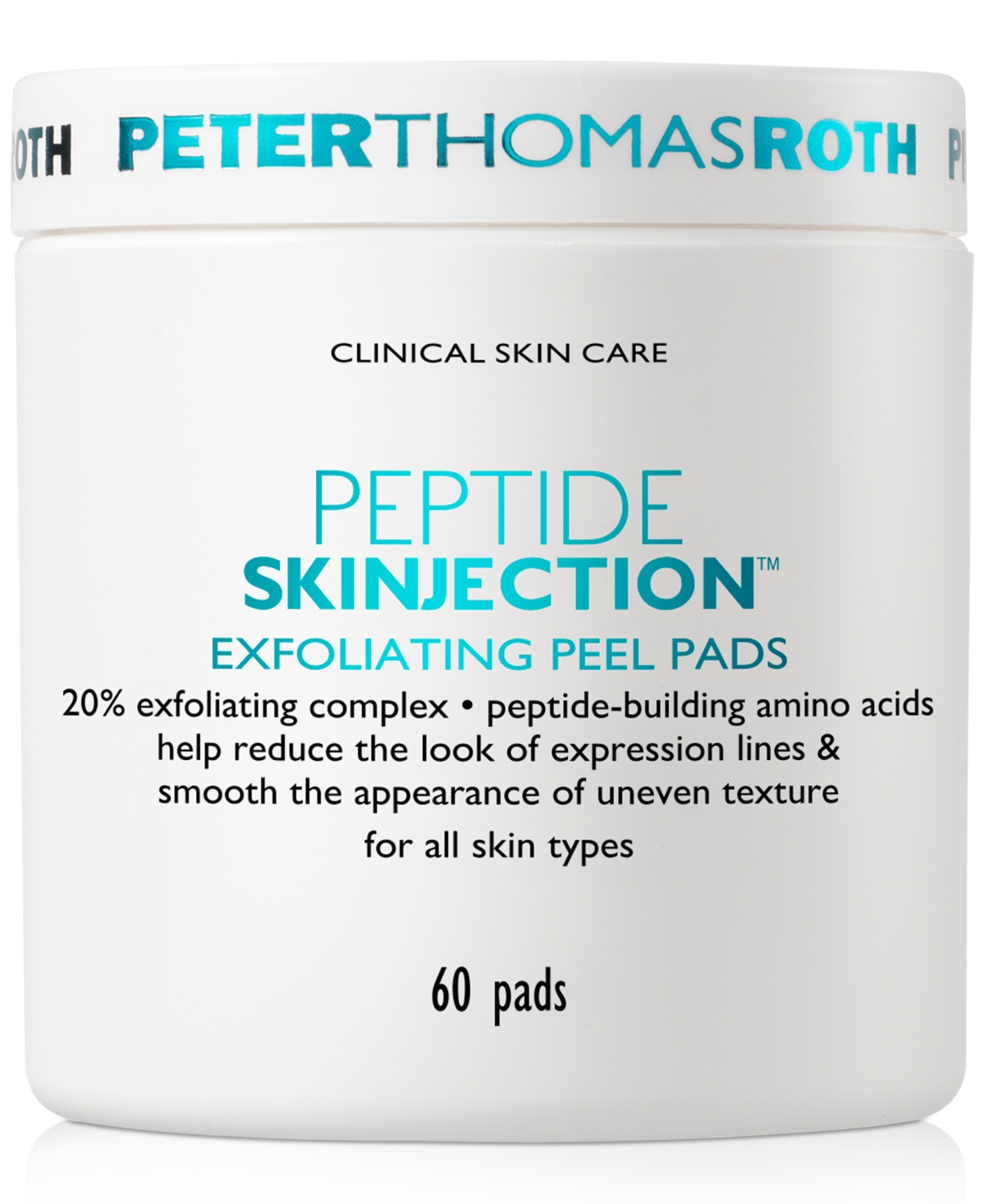 Peptide Skinjection Exfoliating Peel Pads, 60 pads