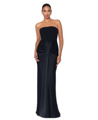 Robe Longue BCBG MAX AZRIA - Navy Bleu Marine - Sans Bretelles - Taille XS - Taffetas Polyester - Robe De Soirée & Bal - Neuf Avec Étiquettes