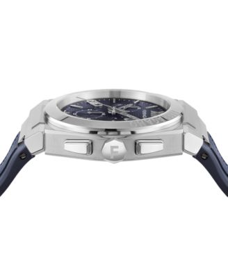 Salvatore Men's Swiss Chronograph Blue Rubber Strap Watch 42mm