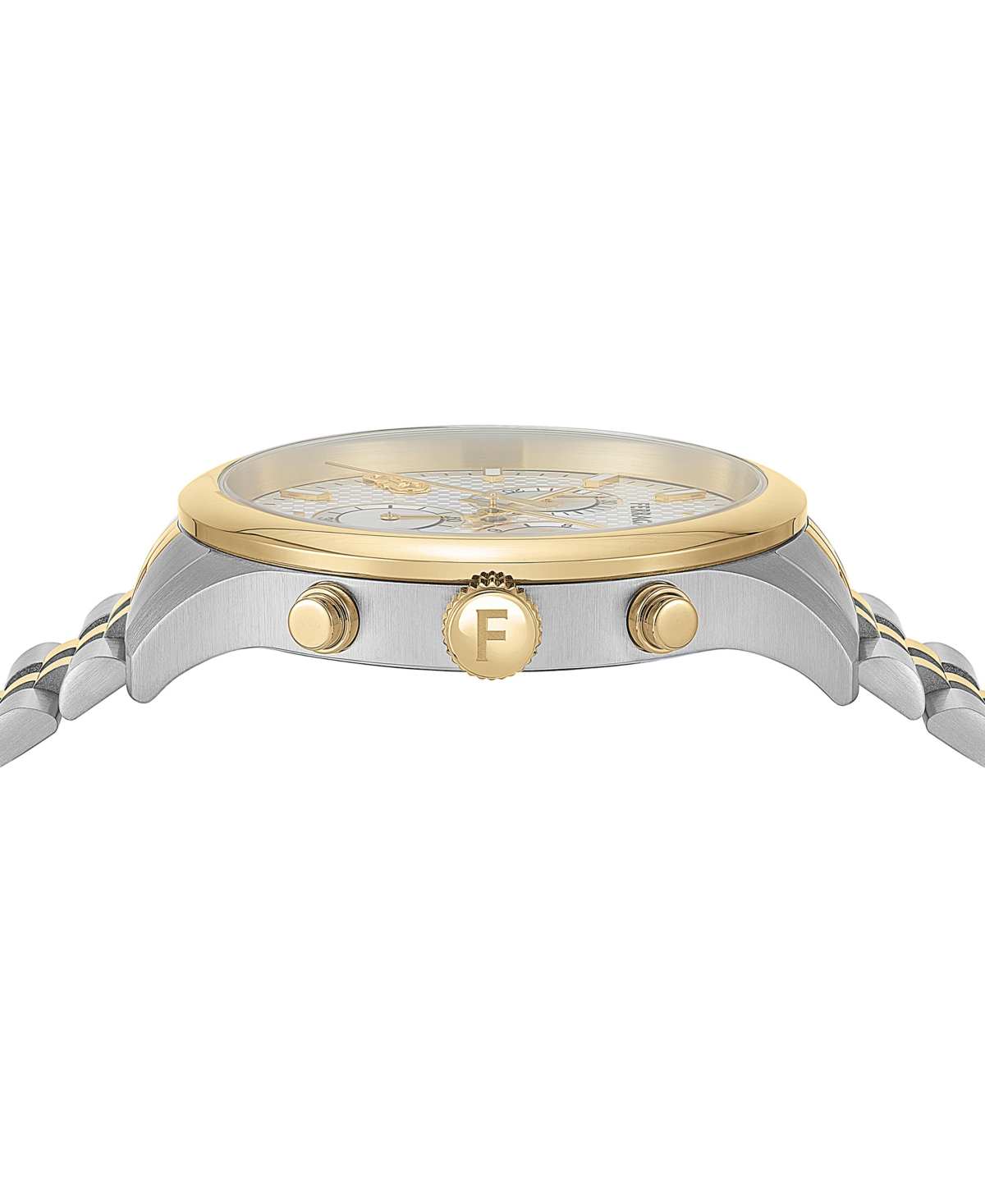 Shop Ferragamo Salvatore  Men's Swiss Chronograph Two-tone Stainless Steel Bracelet Watch 42mm In Two Tone