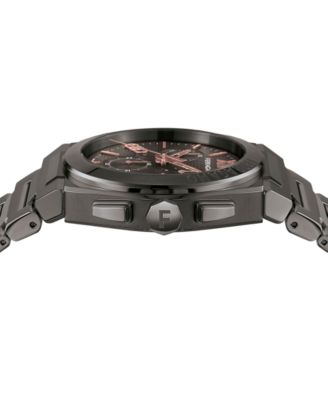 人気商品！Ferragamo クロノグラフ Ion Plated Stainless Steel Ferragamo Salvatore Men's Swiss Chronograph Gunmetal Ion