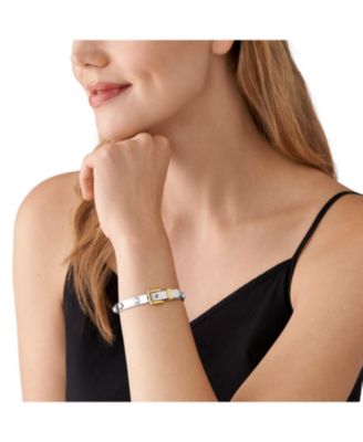 Two-Tone Colby Buckle Bangle Bracelet