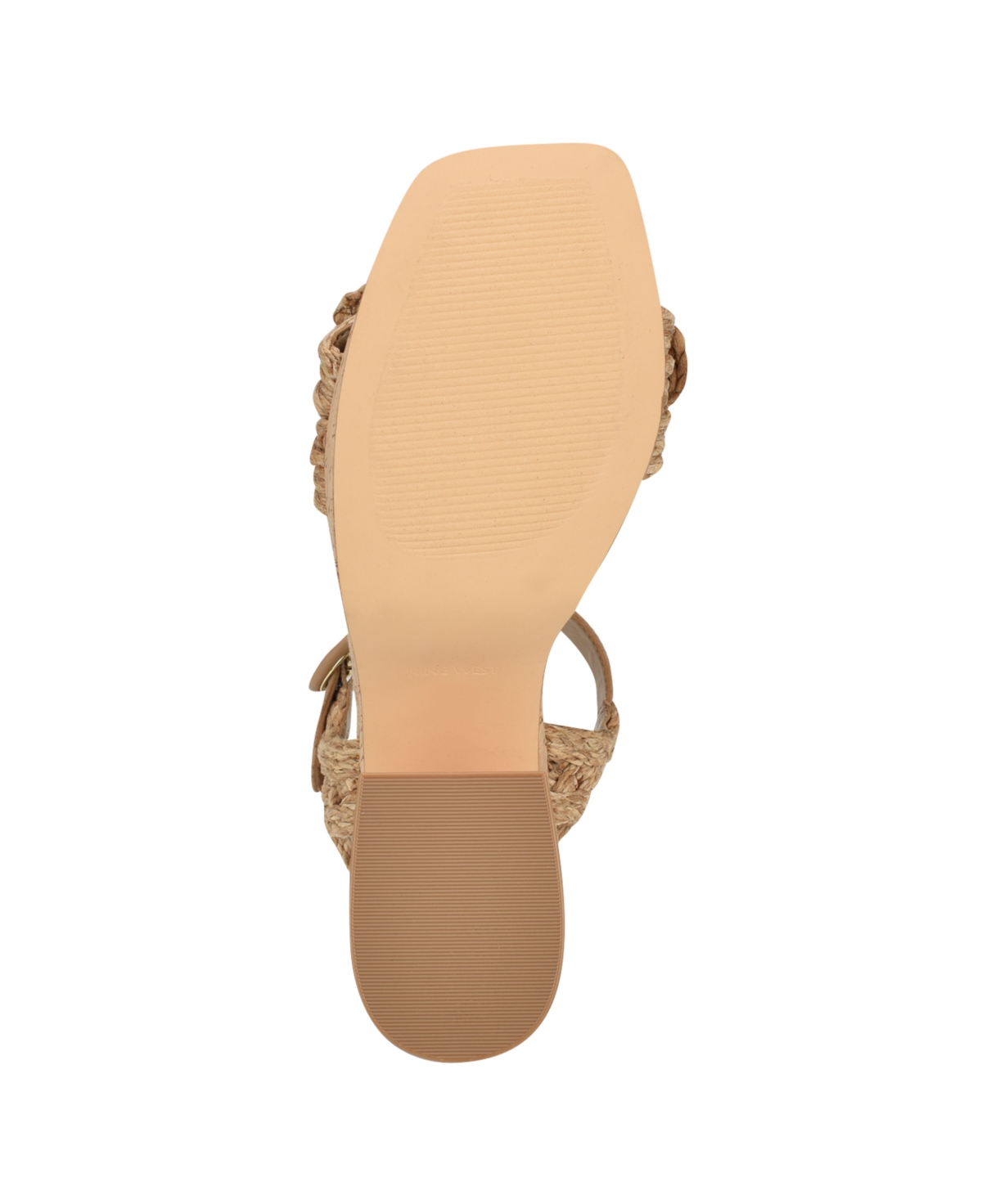 Nine West Women's Comiele Square Toe Block Heel Wedge Sandals