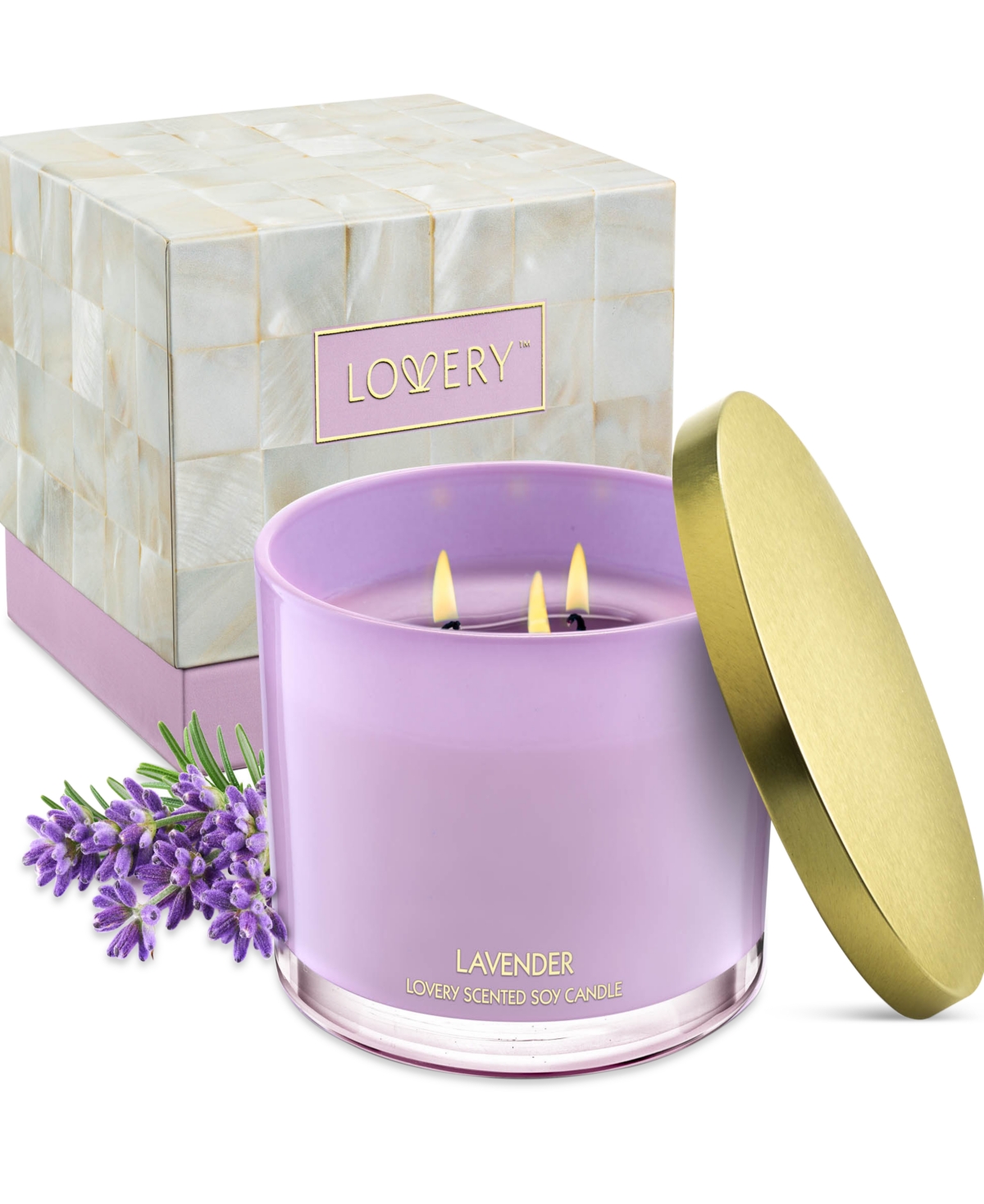 Lavender 3-Wick Soy Candle, 13 oz.