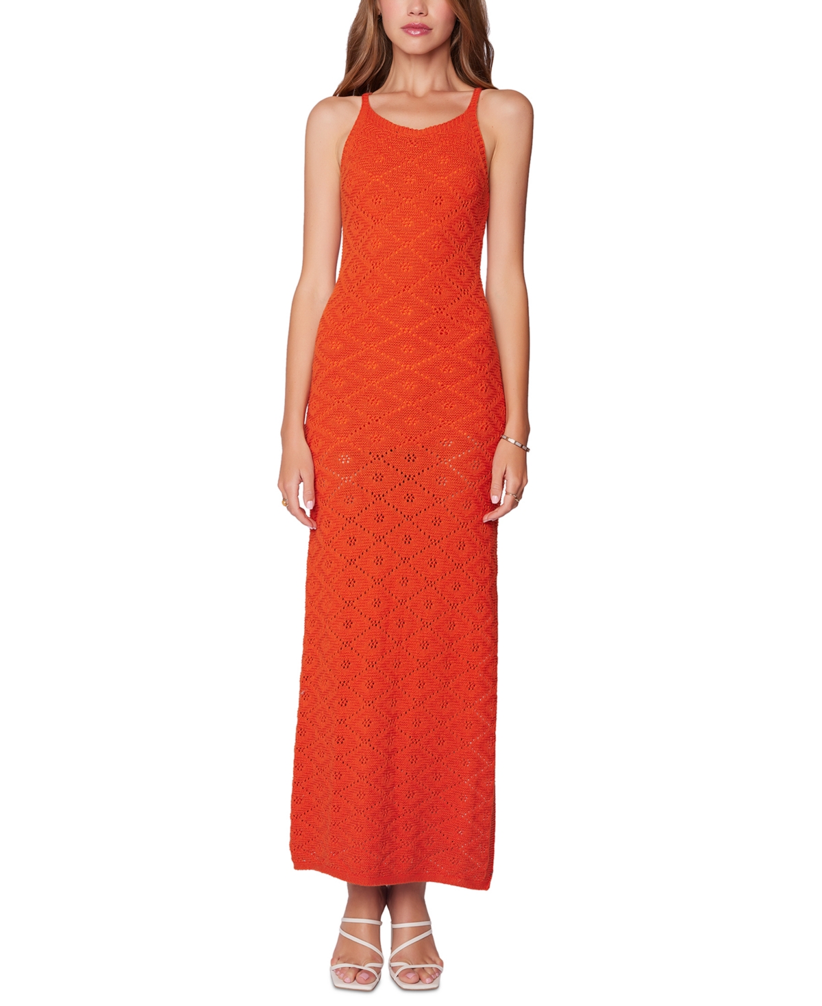 Women's Zinnia Crochet Halter Dress - Rust