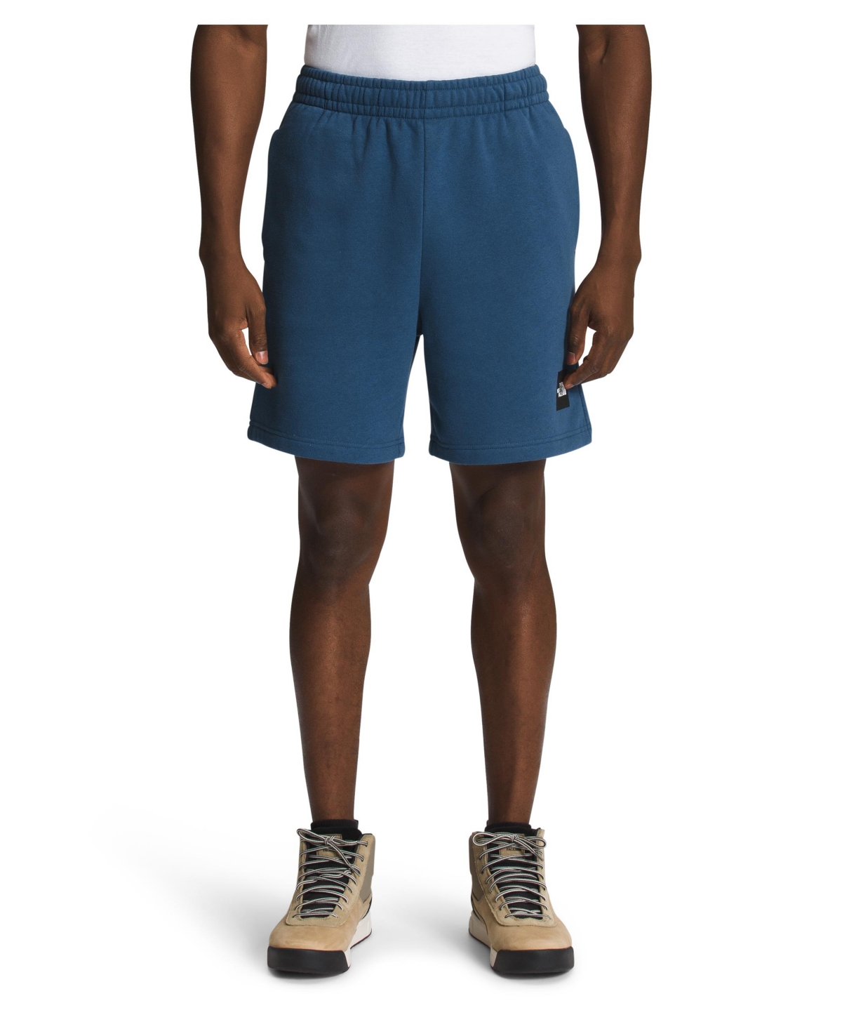 Shop The North Face Men's Box Nse Shorts In Shady Blue,tnf Black